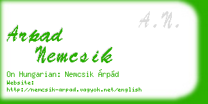arpad nemcsik business card